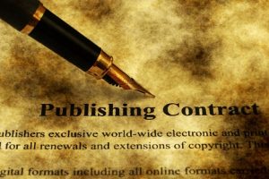 Publishing contract grunge concept